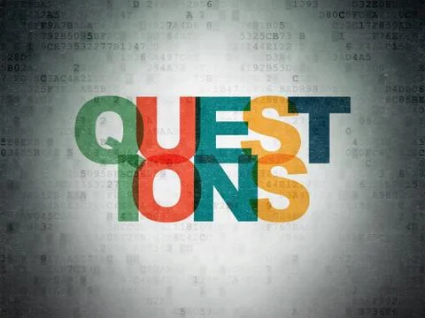 Learning concept: Questions? on Digital Paper background 스톡 일러스트