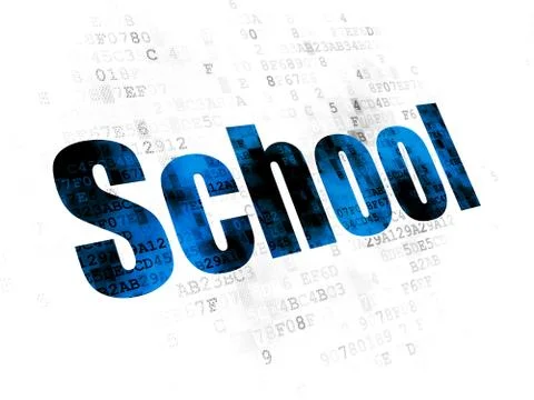 Learning concept: School on Digital background イラスト素材