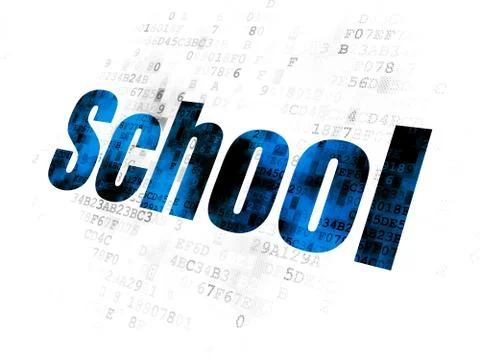 Learning concept: School on Digital background Stock Illustration