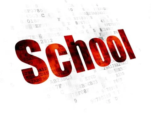 Learning concept: School on Digital background 스톡 일러스트