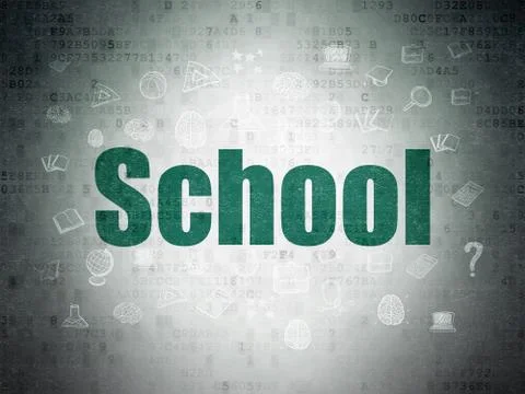 Learning concept: School on Digital Data Paper background Stock Illustration