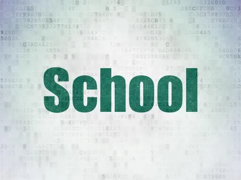 Learning concept: School on Digital Data Paper background イラスト素材