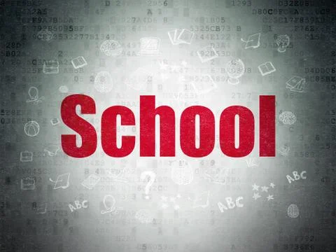 Learning concept: School on Digital Data Paper background Stock Illustration