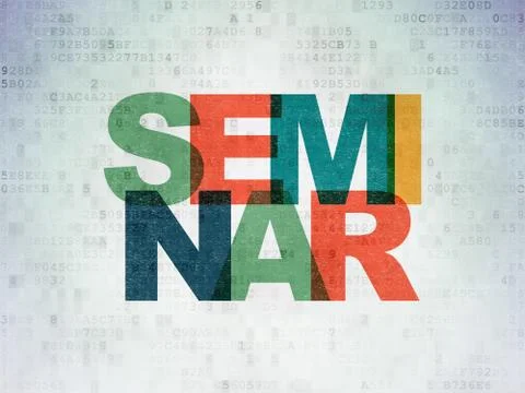 Learning concept: Seminar on Digital Paper background Illustrazione stock
