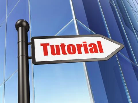 Learning concept: sign Tutorial on Building background Stock Illustration