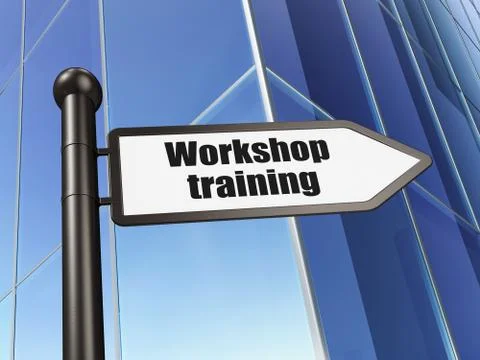 Learning concept: sign Workshop Training on Building background Illustrazione stock