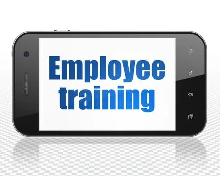 Learning concept: Smartphone with Employee Training on display Stock Illustration