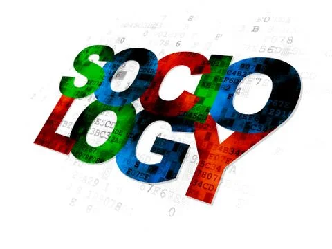 Learning concept: Sociology on Digital background Illustrazione stock