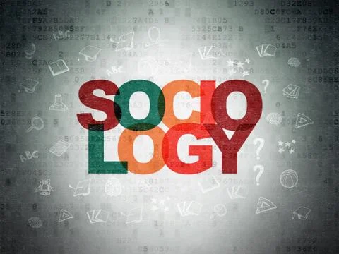Learning concept: Sociology on Digital Data Paper background 스톡 일러스트