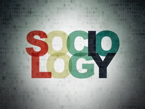 Learning concept: Sociology on Digital Data Paper background Stock Illustration
