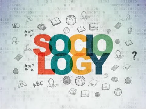 Learning concept: Sociology on Digital Data Paper background 스톡 일러스트