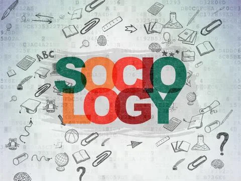Learning concept: Sociology on Digital Paper background Stock Illustration