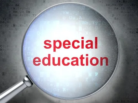 Learning concept: Special Education with optical glass Stock Illustration