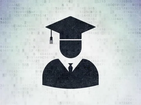 Learning concept: Student on Digital Paper background イラスト素材