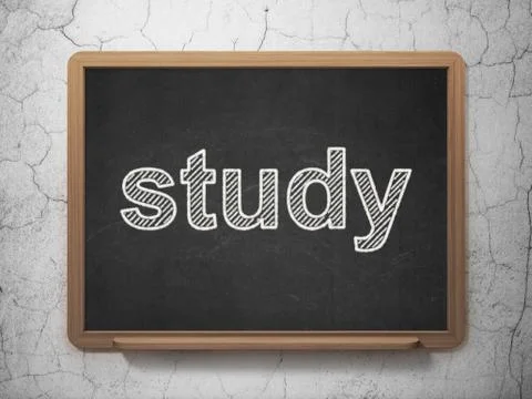 Learning concept: Study on chalkboard background Illustrazione stock