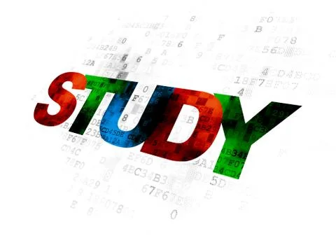 Learning concept: Study on Digital background Stock Illustration