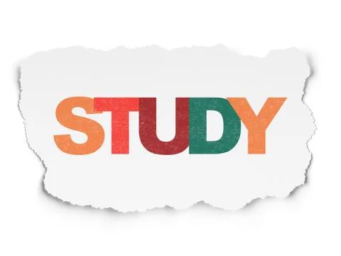 Learning concept: Study on Torn Paper background Illustrazione stock