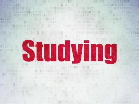 Learning concept: Studying on Digital Data Paper background Illustrazione stock