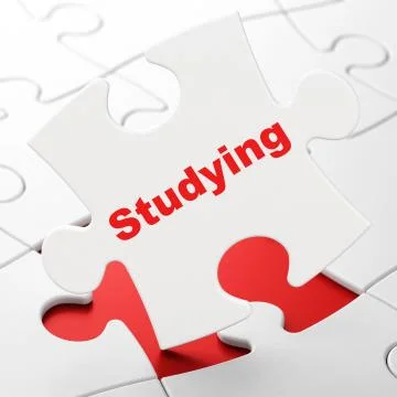 Learning concept: Studying on puzzle background Stockillustratie
