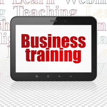 Learning concept: Tablet Computer with Business Training on display Stock Illustration