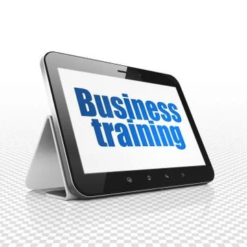 Learning concept: Tablet Computer with Business Training on display 스톡 일러스트