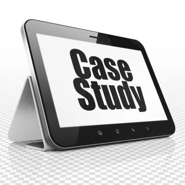 Learning concept: Tablet Computer with Case Study on display Stock Illustration