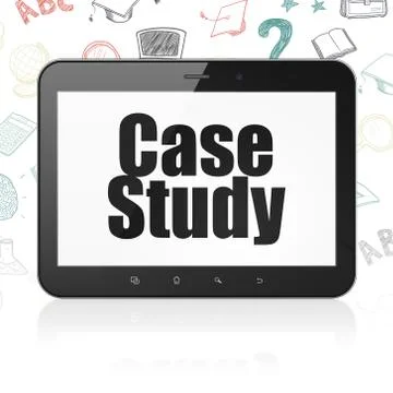 Learning concept: Tablet Computer with Case Study on display Stock Illustration