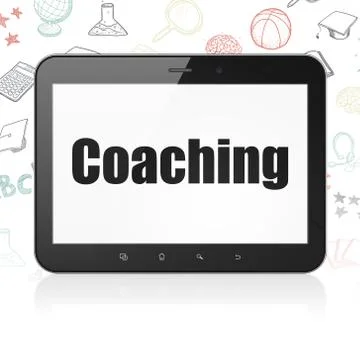 Learning concept: Tablet Computer with Coaching on display Stock Illustration