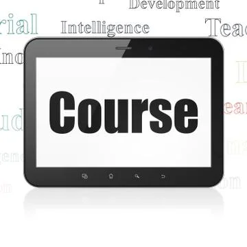 Learning concept: Tablet Computer with Course on display Stock Illustration