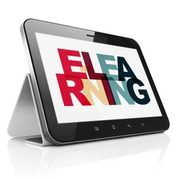 Learning concept: Tablet Computer with E-learning on  display Stock Illustration