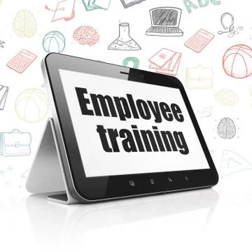 Learning concept: Tablet Computer with Employee Training on display Stock Illustration