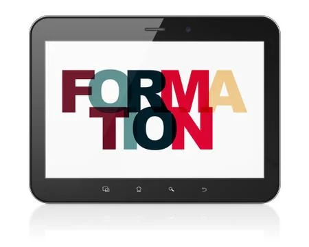 Learning concept: Tablet Computer with Formation on  displa Stock Illustration