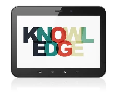 Learning concept: Tablet Computer with Knowledge on  display Stock Illustration