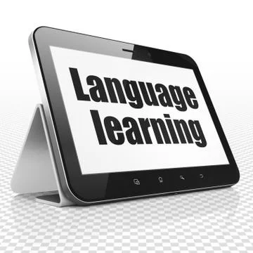 Learning concept: Tablet Computer with Language Learning on display Stock Illustration