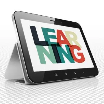 Learning concept: Tablet Computer with Learning on  display Stock Illustration