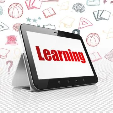 Learning concept: Tablet Computer with Learning on display Stock Illustration