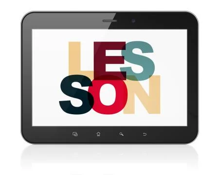 Learning concept: Tablet Computer with Lesson on  display Stock Illustration
