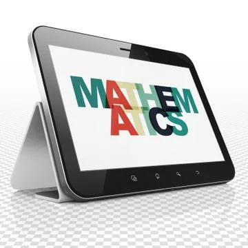 Learning concept: Tablet Computer with Mathematics on  display Stock Illustration