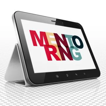 Learning concept: Tablet Computer with Mentoring on  display Stock Illustration