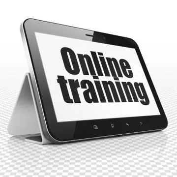 Learning concept: Tablet Computer with Online Training on display Illustrazione stock