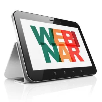 Learning concept: Tablet Computer with Webinar on  display Stock Illustration