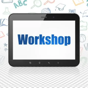 Learning concept: Tablet Computer with Workshop on display Stock Illustration