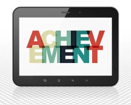 Learning concept: Tablet Pc Computer with Achievement on  display Stock Illustration