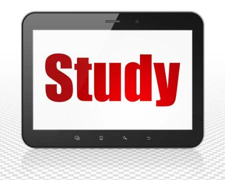 Learning concept: Tablet Pc Computer with Study on display Stock Illustration
