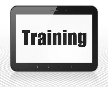 Learning concept: Tablet Pc Computer with Training on display Stock Illustration