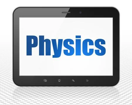 Learning concept: Tablet Pc Computer with Physics on display Stockillustratie