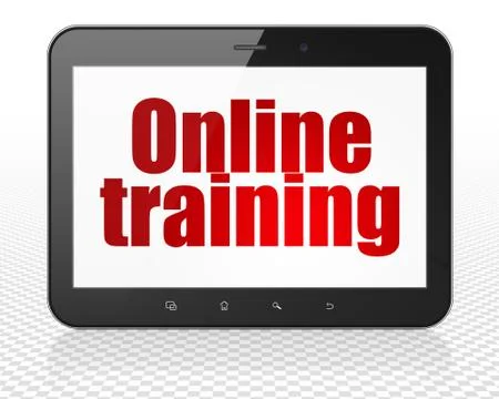 Learning concept: Tablet Pc Computer with Online Training on display Stock Illustration