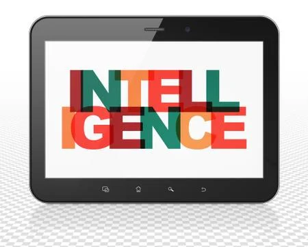 Learning concept: Tablet Pc Computer with Intelligence on  display Stock Illustration