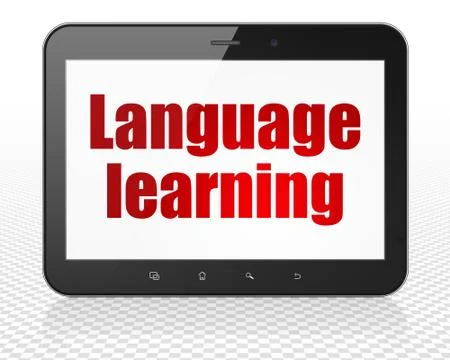 Learning concept: Tablet Pc Computer with Language Learning on display Illustrazione stock