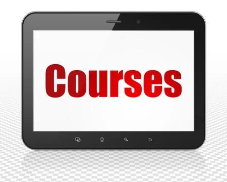 Learning concept: Tablet Pc Computer with Courses on display Stock Illustration